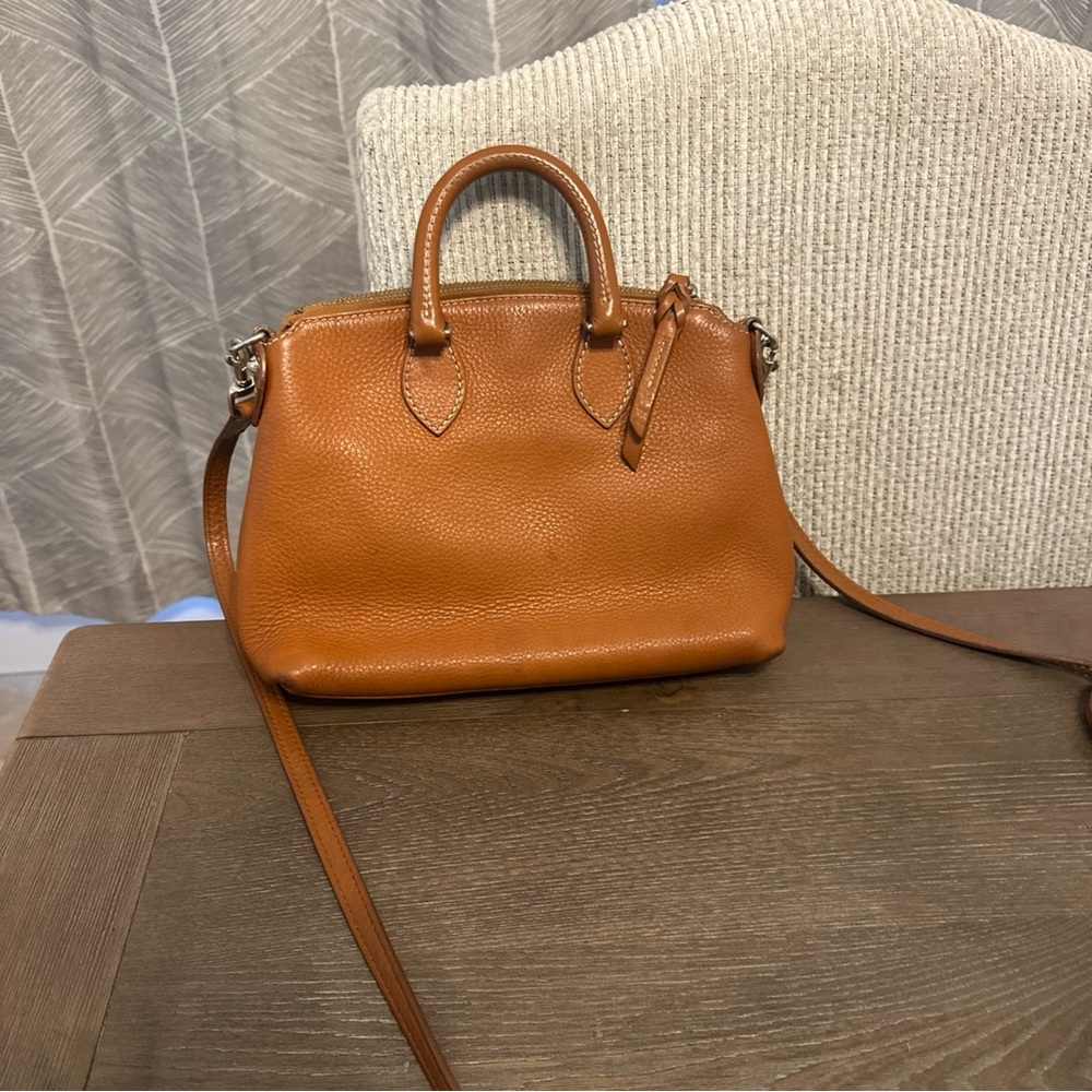 Dooney & Bourke Pebble Leather Satchel with‎ Crossbody Tan - Picture 2 of 16